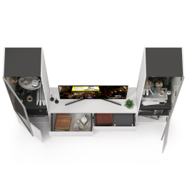 Стенка для гостиной со стеклянными фасадами Сидней № 11