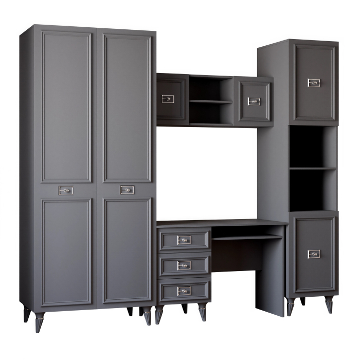 Настенные полки, Шкаф Валенсия навесной 110х35х40 см серебро