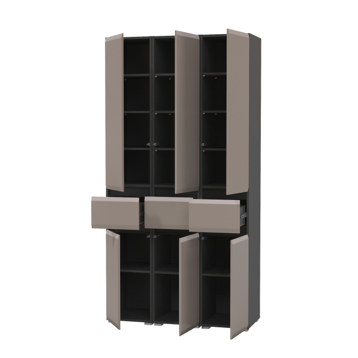 Шкафы распашные, Три пенала с выдвижными ящиками Сидней