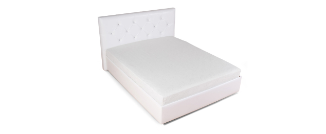 Кровать с мягким изголовьем Монблан, база + стразы, экокожа, 160*200