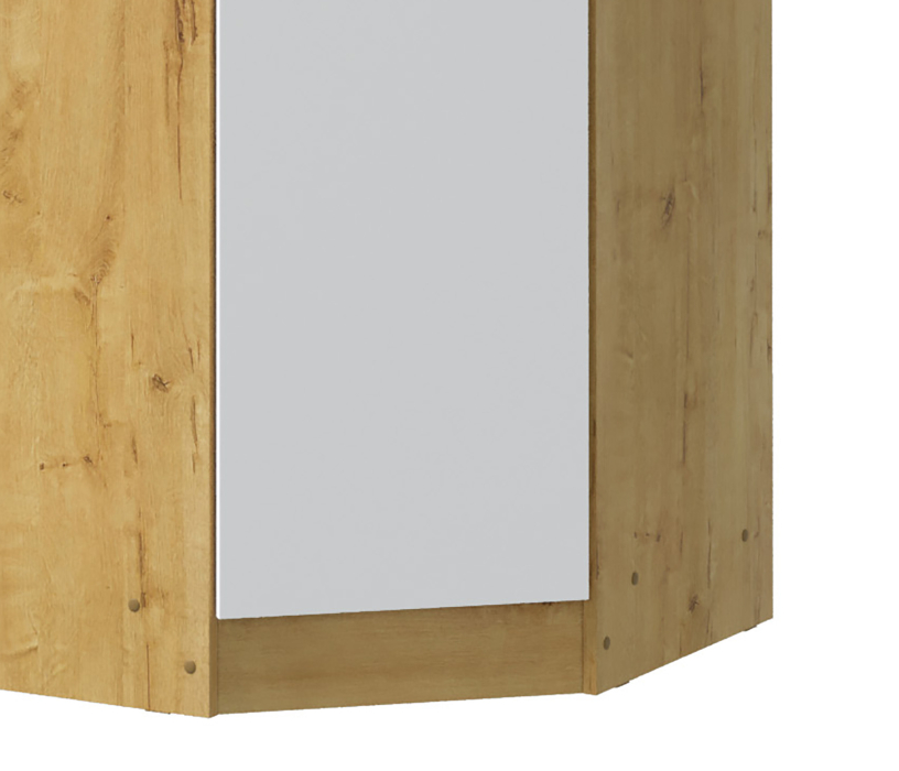 Для одежды, Шкаф УГЛОВОЙ Дуб Вотан-Белый гладкий