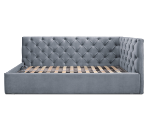 Кровать с мягким изголовьем угловая Оливия 1200 с подъемным механизмом, микровелюр