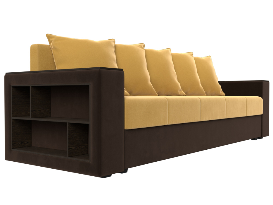 Диваны кровати со спальным местом, Диван прямой Дубай Лайт полки слева, микровельвет