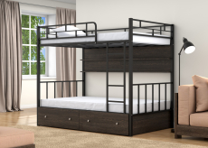 Для подростков, Двухъярусная кровать Валенсия 120 ящики полка венге