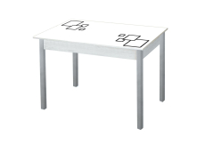 Обеденные столы, Альфа стол обеденный фотопечать опора квадро серебристый металлик 