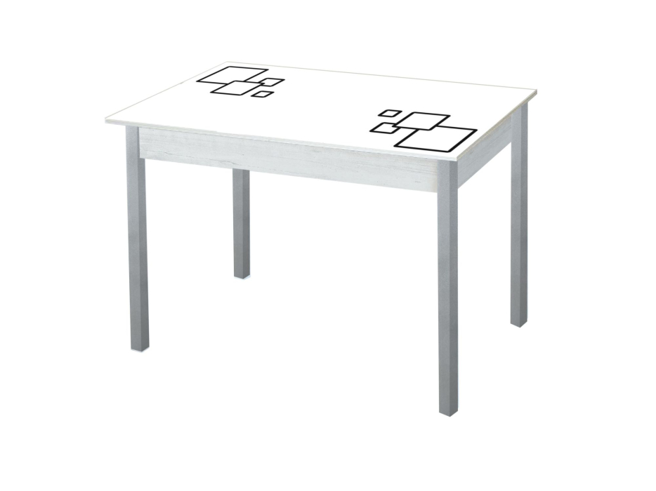 Обеденные столы, Альфа стол обеденный фотопечать опора квадро серебристый металлик 