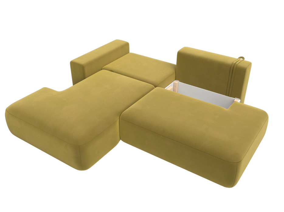 Диваны угловые в гостиную, Диван угловой Лига-036 Модерн левый угол, микровельвет