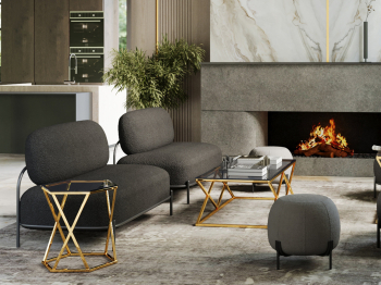 Журнальный стол STOOL GROUP ИНСИГНИЯ 120х60 (Cтекло smoke/Cталь золото)