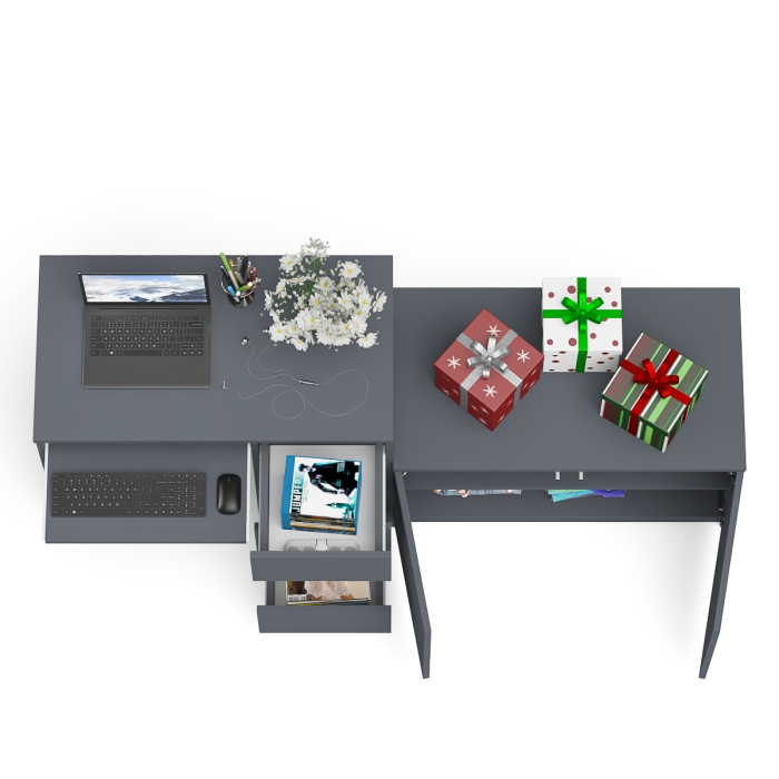 Прямые компьютерные столы, Тумба Мори МА900.1 и стол компьютерный МС-6 ящики справа