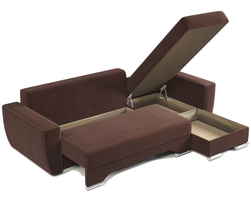 Диваны угловые в гостиную, Угловой диван ЕвроШаг правый, велюр