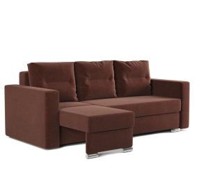 Угловой диван трансформер Рио левый с пуфиком