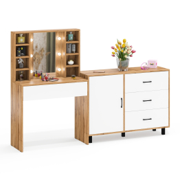 Туалетный столик с подсветкой 115 и комод с дверкой и 3-мя ящиками 122-1204