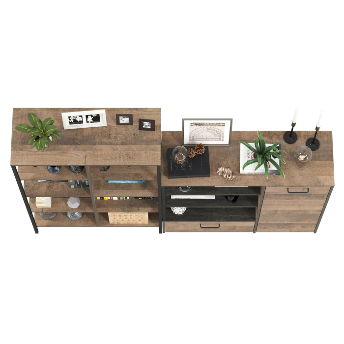 Стенки для гостиной, Стеллаж 13.151.02 с комодом с ящиком и дверкой Трувор