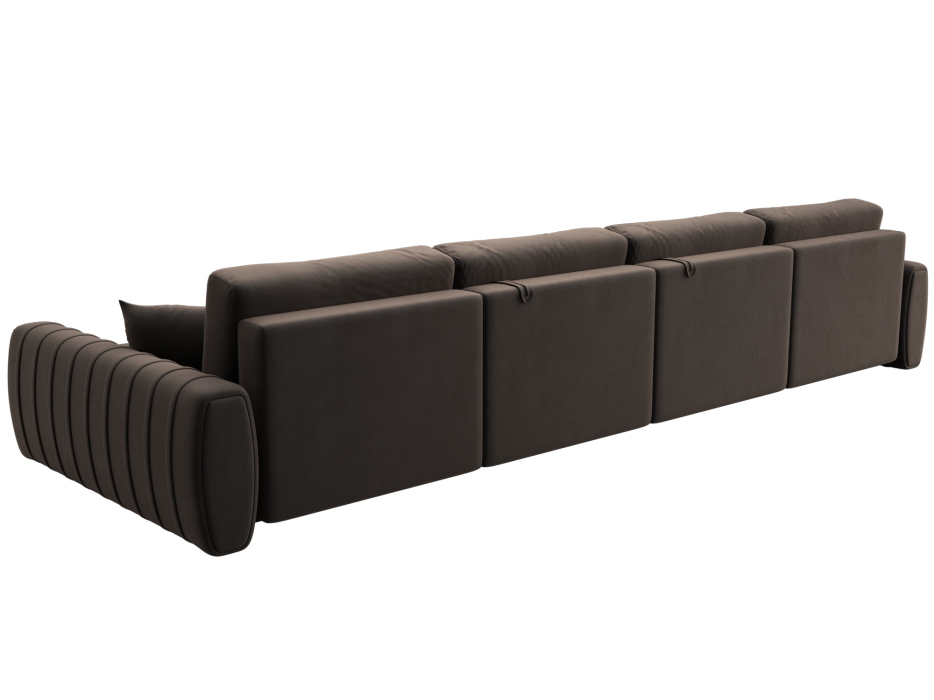 Диваны угловые в гостиную, Диван П-образный Лига-057 НПБ Лонг, велюр SEVEN