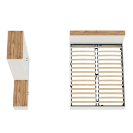 Кровать двухспальная Остин с ортопедическим основанием с тумбой 13.257 и шкафом 16.307