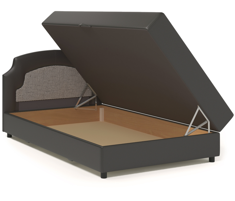 Мягкая кровать, Кровать тахта Шарм 160 с подъемным механизмом, рогожка / экокожа