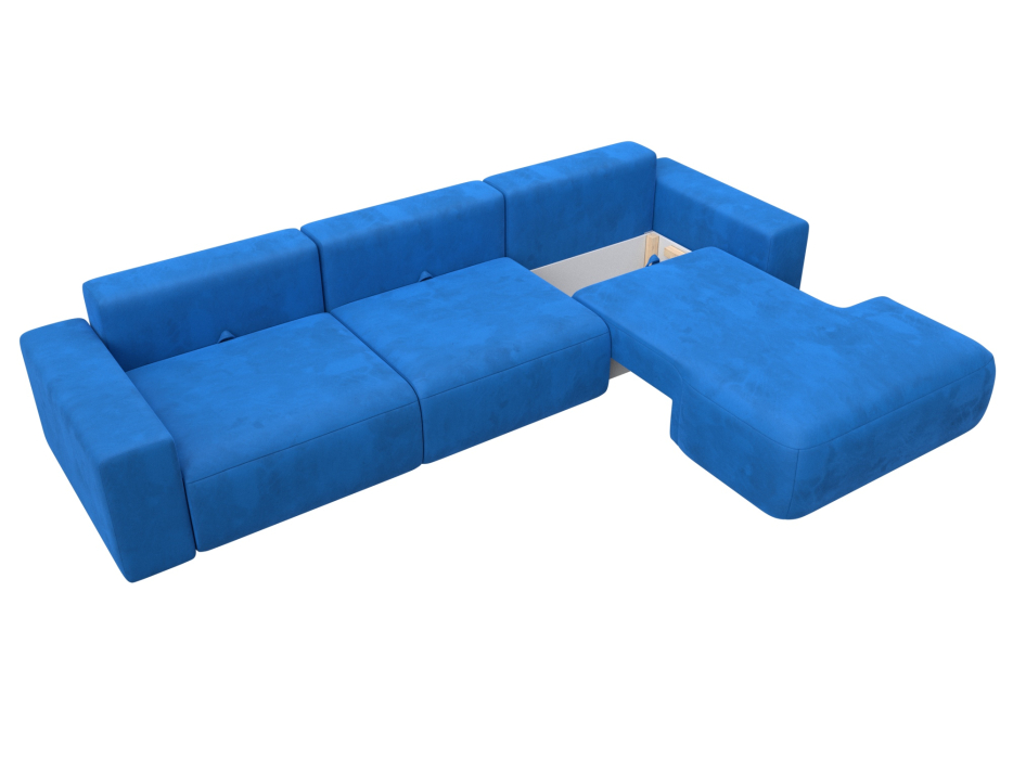 Диваны угловые в гостиную, Диван угловой Лига-036 Классик Лонг правый угол, велюр