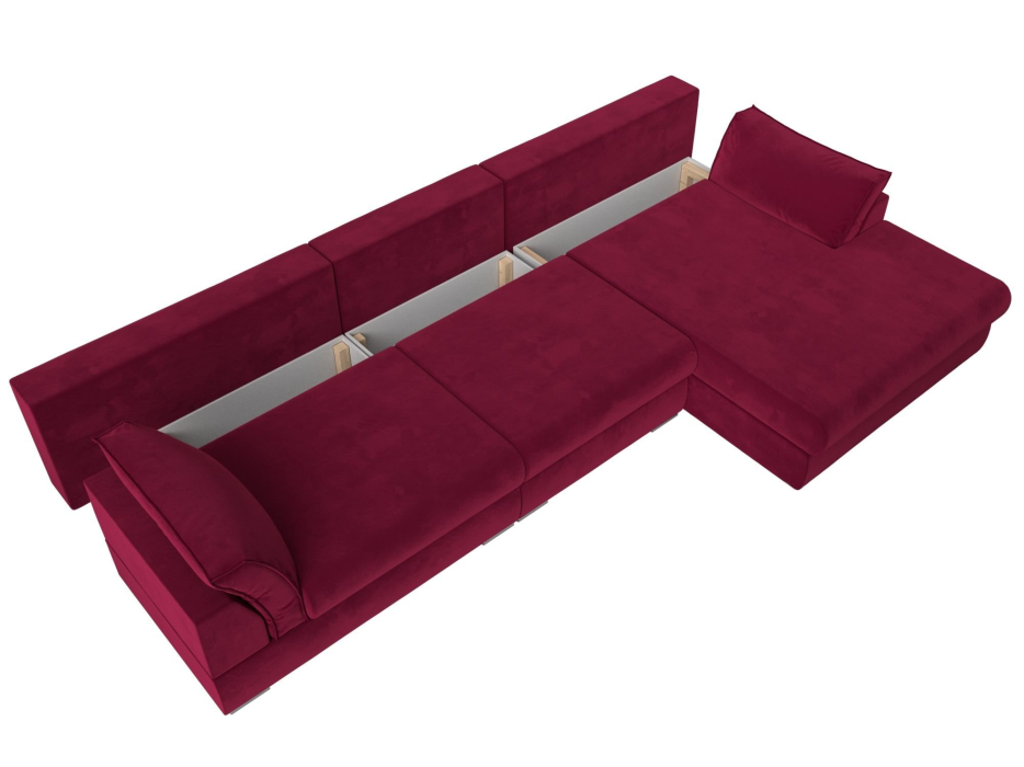 Диваны угловые в гостиную, Угловой диван Пекин Long угол правый, НПБ, микровельвет