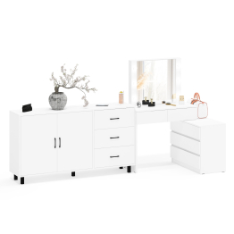 Туалетный столик-трансформер с подсветкой и зеркалом 110 и комод-тумба 123-1604