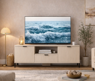 Тумба под телевизор Турин СБ-3572 Кашемир серый/МДФ Кашемир