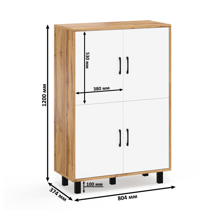 Комоды, Тумба-комод четыре дверки РВК 126-804