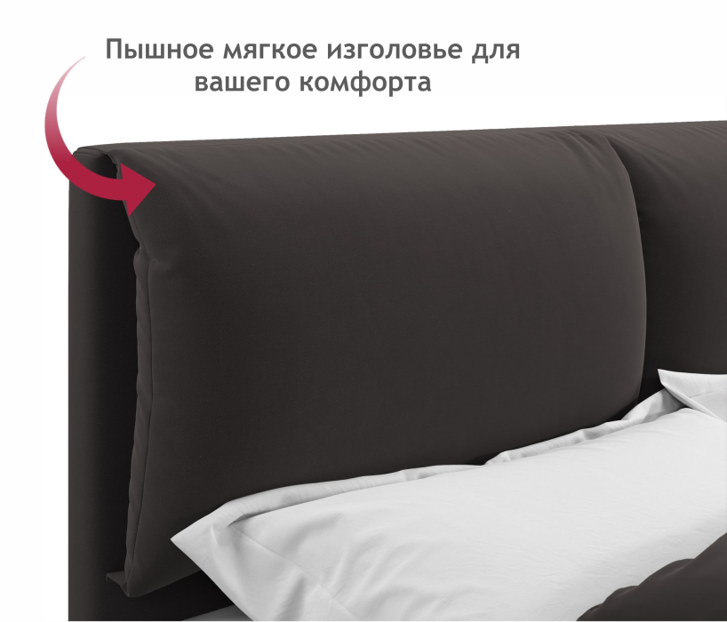 Кровати с мягким изголовьем, Мягкая кровать Vita 1600 с подъемным механизмом