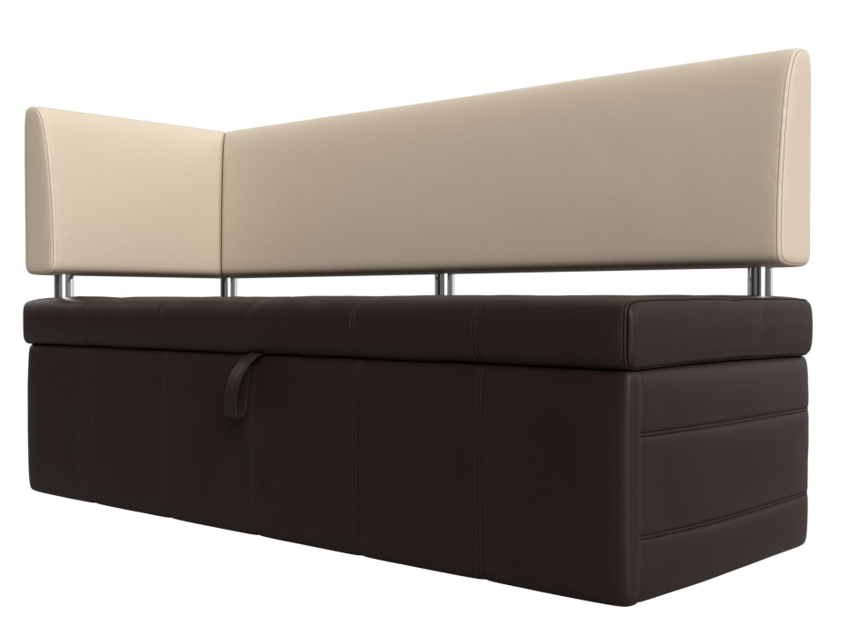 Диваны угловые кухонные, Кухонный прямой диван Стоун с углом левый, экокожа