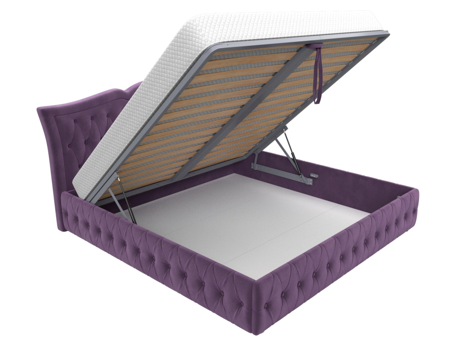 Мягкая кровать, Кровать интерьерная Герда 200, микровельвет