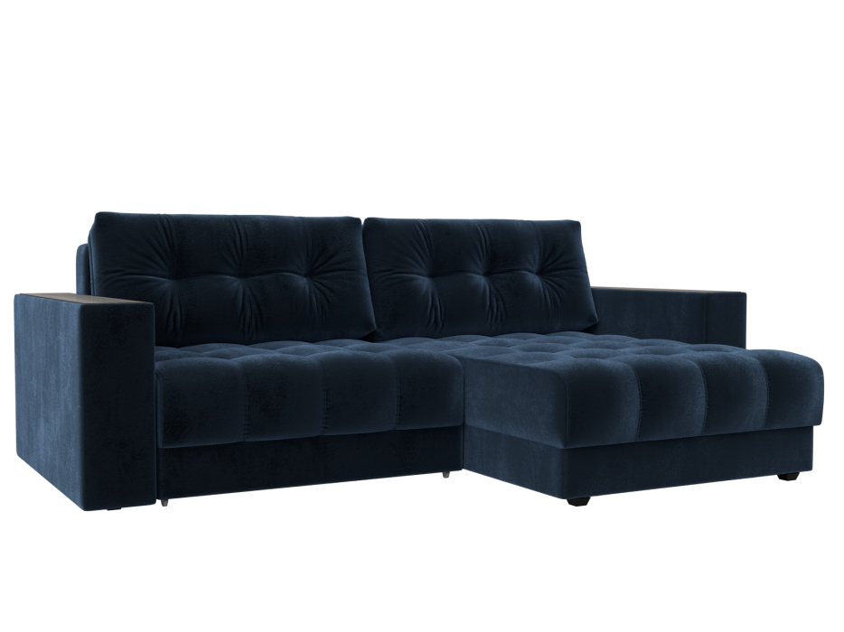 Диваны угловые в гостиную, Диван угловой с декором Лига-049 НПБ, велюр TOWER