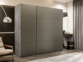 Шкаф-купе Эста 3-х дверный Стекла хаки/Доводчик 300х66х240