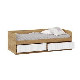 Кровать комбинированная Хилтон 900 тип 1, дуб крафт золотой, белый матовый