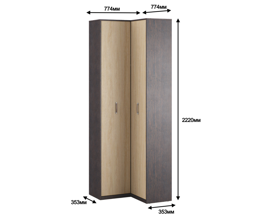 Угловые шкафы, Шкаф угловой Афина СБ-2233