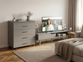 Тумба для ТВ 6-56011 и комод с гладильной доской 4-44300