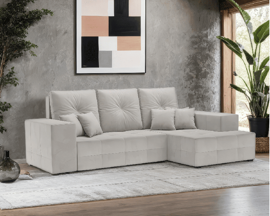 Диваны угловые в гостиную, Диван угловой Монреаль Правый угол (Велюр)