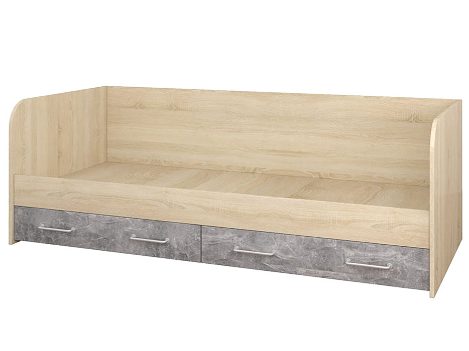 Кровати одноярусные, Кровать с ящиками Лофт Детская Колибри (ателье светлое)