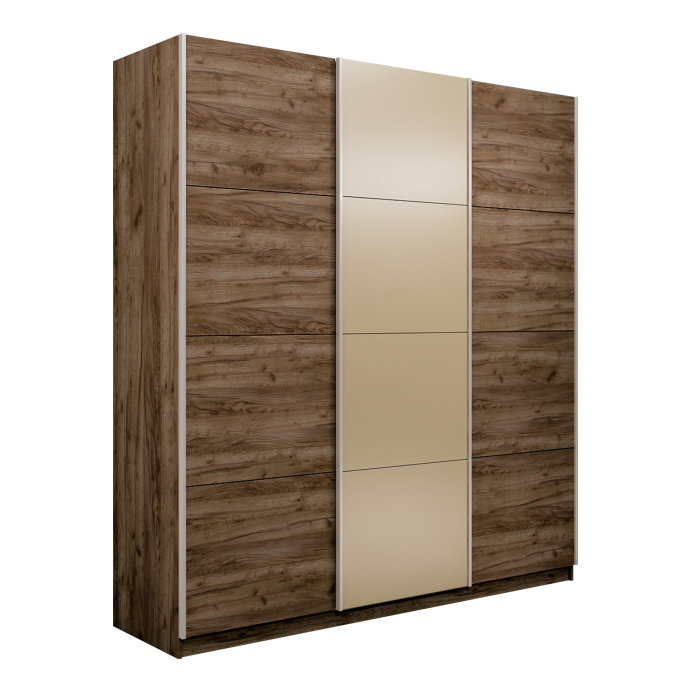 Шкафы-купе 3-х дверные, Шкаф-купе Эста 3-х дверный ДСП/Стекла фисташка/Доводчик 300х66х240