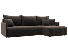 Диваны угловые в гостиную, Диван угловой Лига-054 НПБ угол универсальный, велюр SEVEN