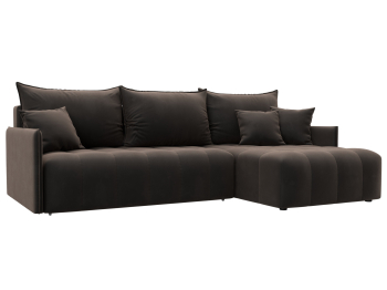 Диван угловой Лига-054 НПБ угол универсальный, велюр SEVEN