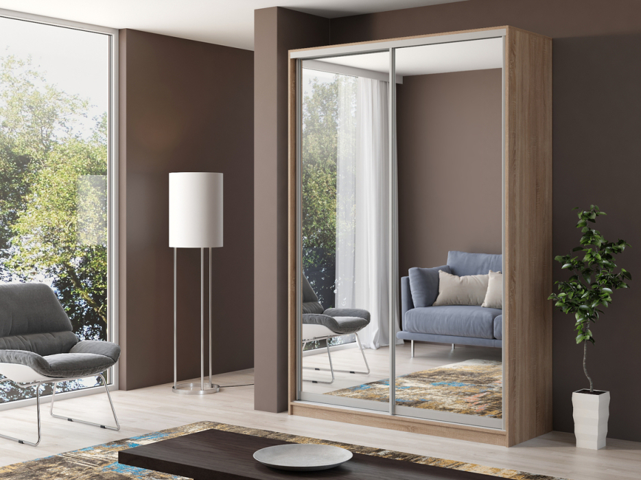 Шкафы-купе, Шкаф купе 2-х дверный Айсберг 170 зеркало