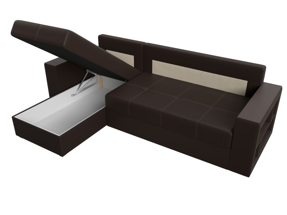Диваны кровати со спальным местом, Диван угловой Дубай Лайт, экокожа, левый угол