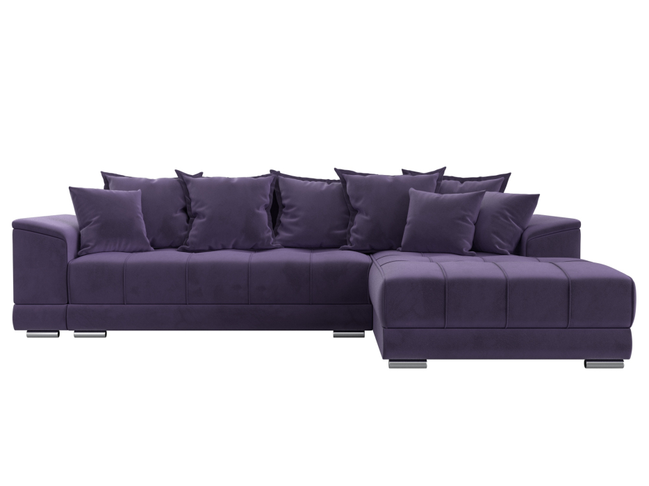 Диваны угловые в гостиную, Угловой диван НордСтар правый угол, велюр