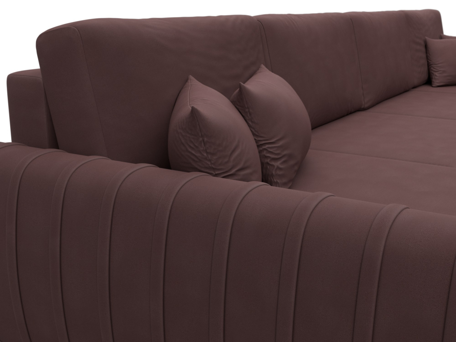 Диваны угловые в гостиную, Диван П-образный Лига-057 НПБ Лонг, замша JOLY