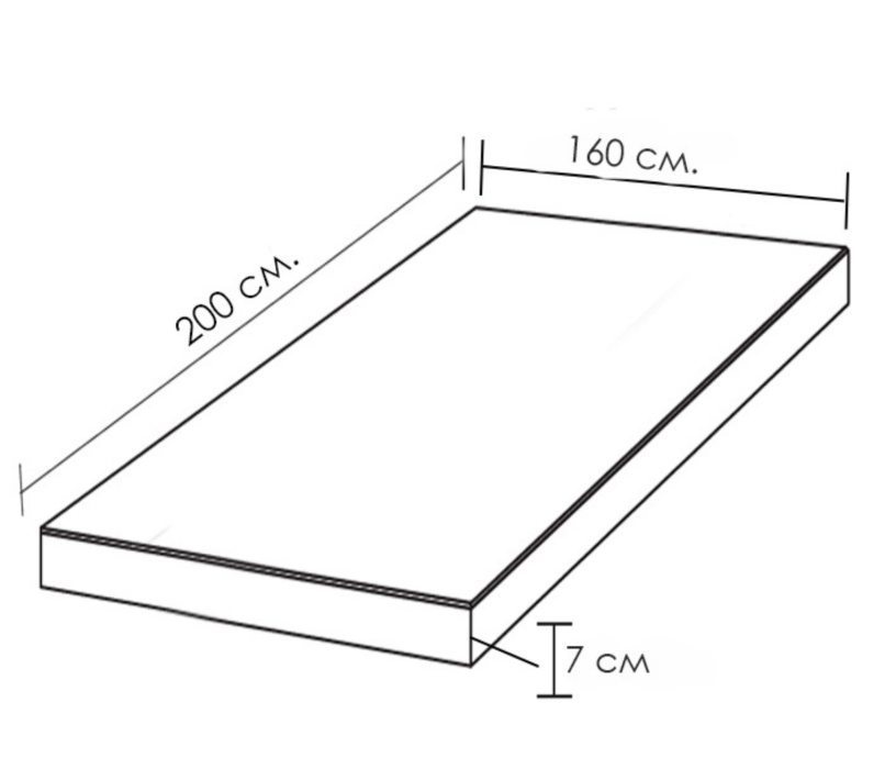 1600 x 2000, Матрас беспружинный Big House цветной 7 см, 160х200