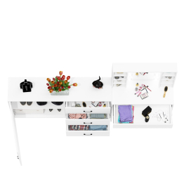 Столик туалетный с полочками и с подсветкой и комод 122-1504