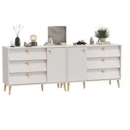 Два комода на ножках с дверкой и тремя ящиками Афина