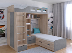 Для подростков, Кровать двухъярусная Астра 4 Дуб Сонома