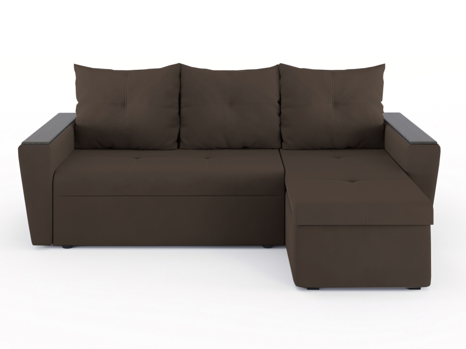 Диваны угловые в гостиную, Диван-кровать угловой Дубай Майами еврокнижка трехсекционная, велюр