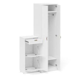 Шкаф с тумбой для обуви 2 секции П-6 № 16 МДФ фрезеровка прованс