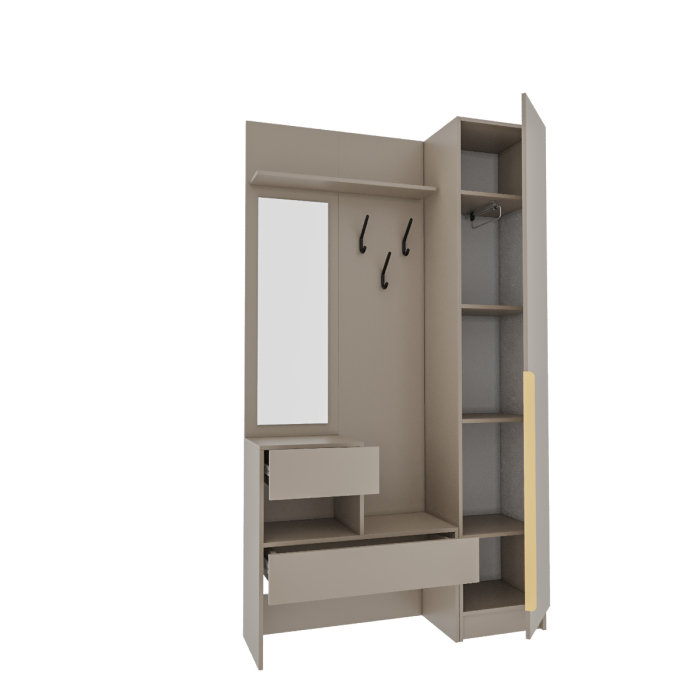 Прихожие, Прихожая Голд Бостон(вешалка В1 с пеналом П 40)