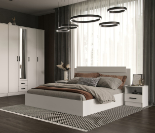 Кровать ЭКО 1,2, белый гладкий